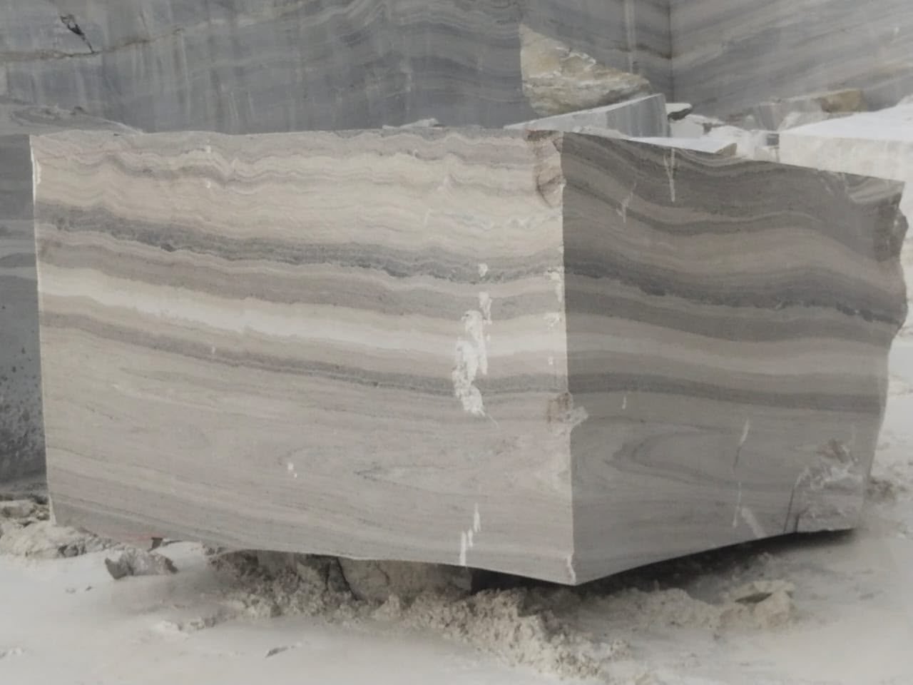 Raw Indian marble block at the quarry, before processing
